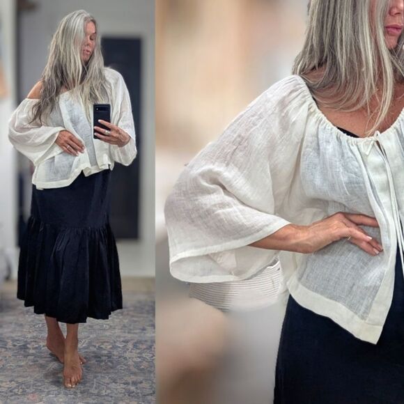 Handmade Linen Shrug - Picture 1 of 8